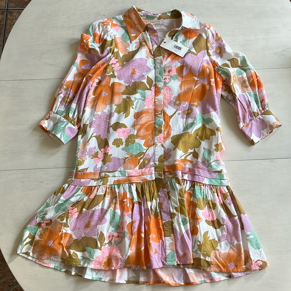 NWT LAROQUE “Scout” dress in seaside floral print size XS